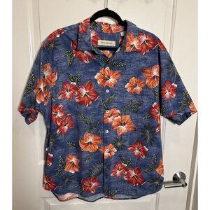 Tommy Bahama Men’s XL Hawaiian Shirt | 100% Cotton Floral Tropical Print Resort